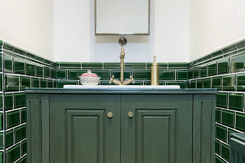 Olive Green bathroom Cabinet