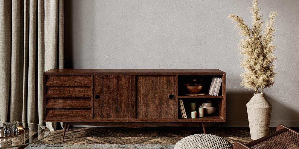 Neutral colour scheme in living room