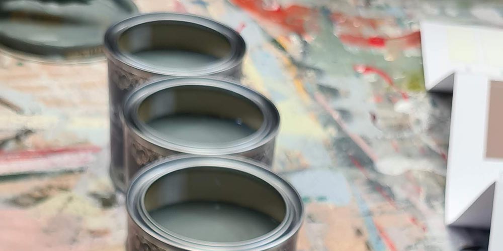 Paint pots and colour card for inspiration