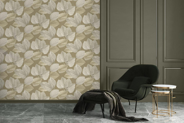 Palm Olive floral wallpaper roomset