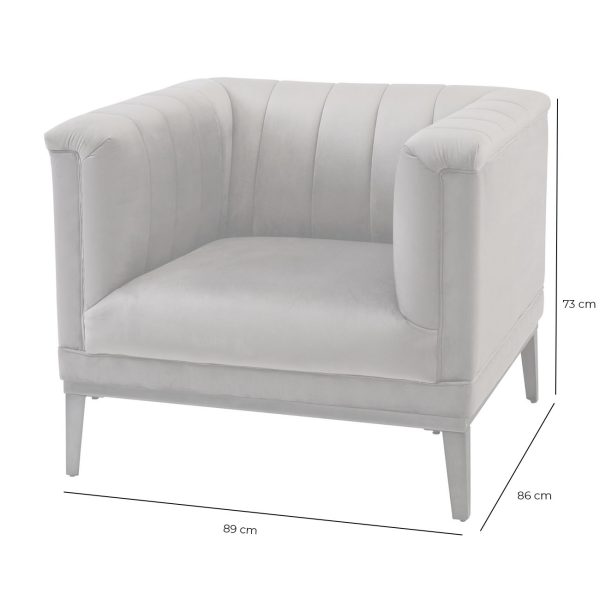 Belgravia Grey Ribbed Occasional Chair dimensions