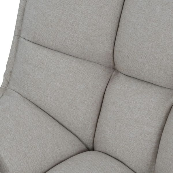 Chrishall Occasional Chair with Footstool in Oatmeal Fabric