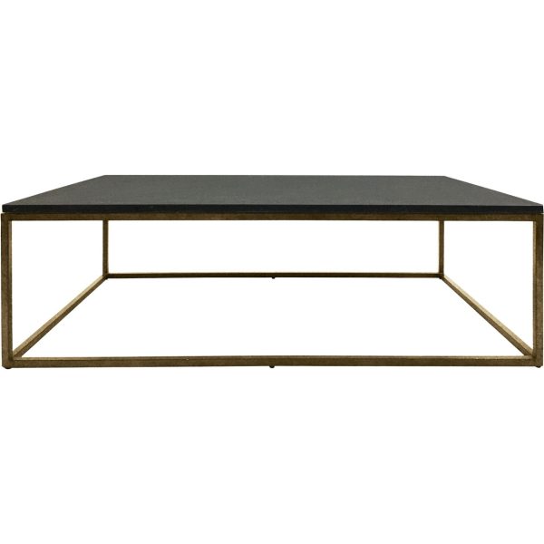 Kirkstone Iron Coffee Table Aged Champagne Finish with Galaxy Slate Top Small