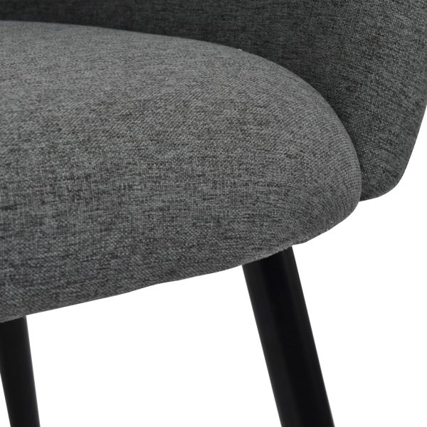 Langley Dining Chair in Smoke Grey Fabric