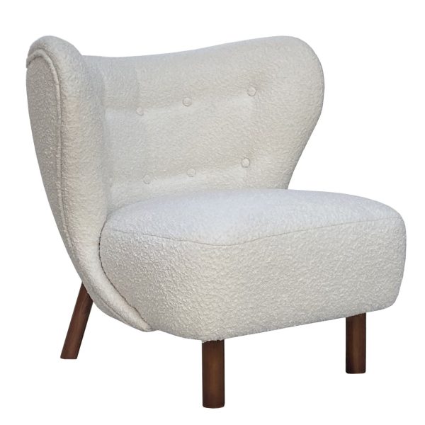 Lewis Wingback Occasional Chair Cream Boucle