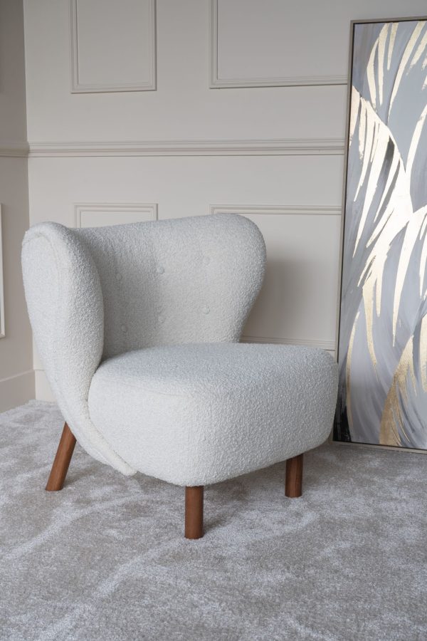 Lewis Wingback Occasional Chair Cream Boucle