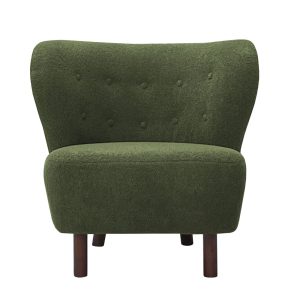 Lewis Wingback Occasional Chair Hunter Green Boucle