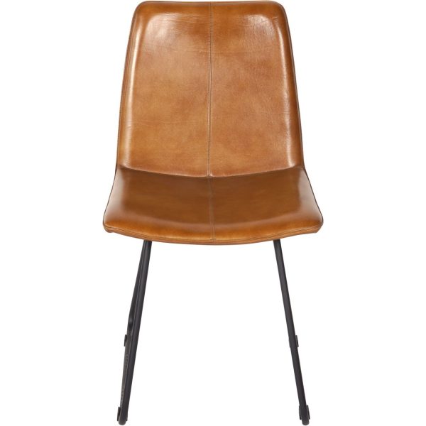 Pair of Robinson Leather Dining Chairs in Cognac