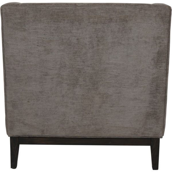 Theodore Buttoned Armchair in Warm Grey Fabric