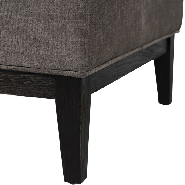 Theodore Buttoned Stool in Warm Grey Fabric
