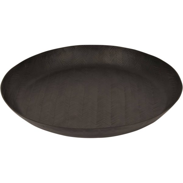 Herringbone Graphite 36cm Round Platter
