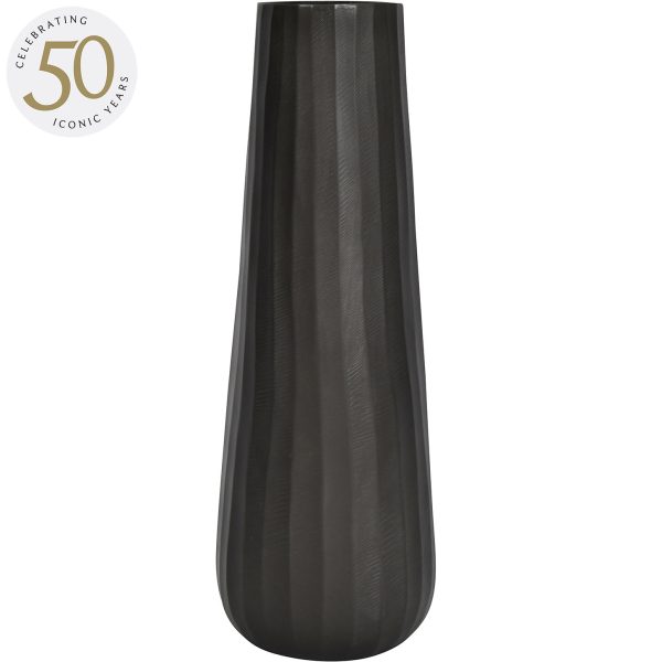 Iconic Ripples Graphite Aluminium Tapered Vase 50cm