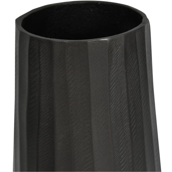 Iconic Ripples Graphite Aluminium Tapered Vase 50cm