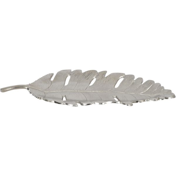 Large Feather Platter in Nickel Finish